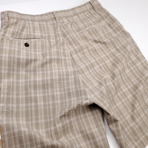 New Adidas Tan Plaid Men's Golf Shorts w32 - Picture 6 of 11